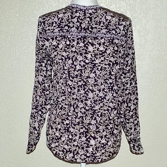 NWOT Rebecca Taylor Floral Silk Popover Blouse - Picture 2 of 3